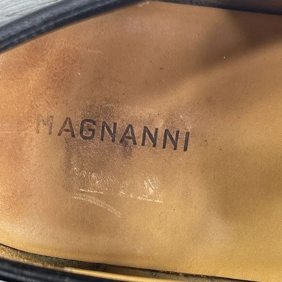 Magnanni Federico Cap Toe Oxford Mens Size 11.5 Black Leather Dress Shoes 12654