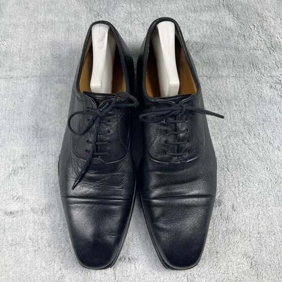 Magnanni Federico Cap Toe Oxford Mens Size 11.5 Black Leather Dress Shoes 12654