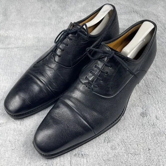 Magnanni Federico Cap Toe Oxford Mens Size 11.5 Black Leather Dress Shoes 12654