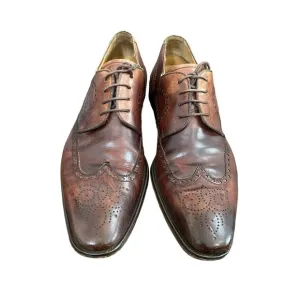 Magnanni Men's Brown Leather Lace Up Dress Shoes Made In Spain Size 12