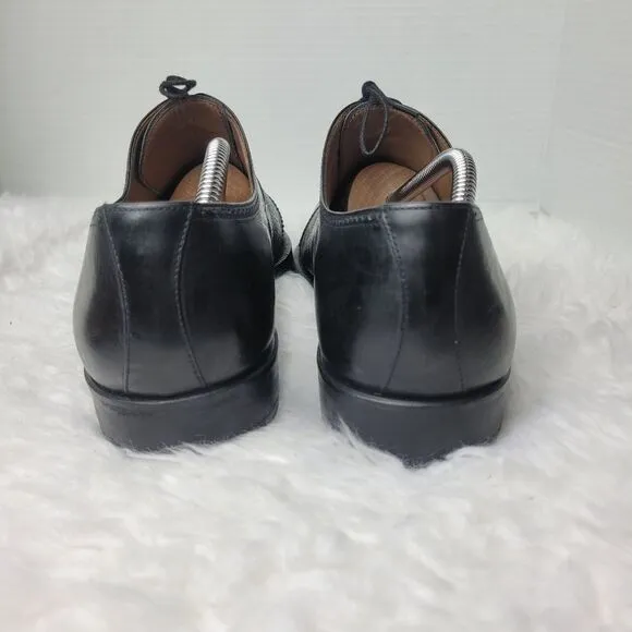 Magnanni Mens Oxford Dress Shoes Size 11   Black Leather Cap Toe Brogue