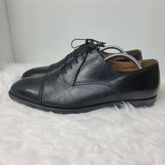 Magnanni Mens Oxford Dress Shoes Size 11   Black Leather Cap Toe Brogue