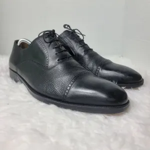 Magnanni Mens Oxford Dress Shoes Size 11   Black Leather Cap Toe Brogue