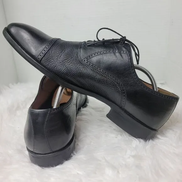Magnanni Mens Oxford Dress Shoes Size 11   Black Leather Cap Toe Brogue