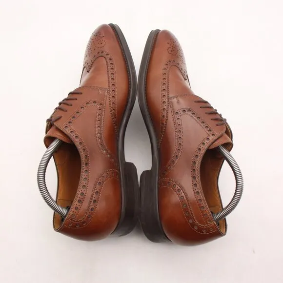 Magnanni Wingtip Men's 9.5 M Brown Leather Derby Oxford Dress Shoes 17155 Spain