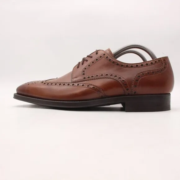 Magnanni Wingtip Men's 9.5 M Brown Leather Derby Oxford Dress Shoes 17155 Spain