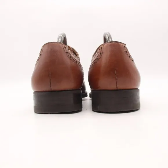 Magnanni Wingtip Men's 9.5 M Brown Leather Derby Oxford Dress Shoes 17155 Spain