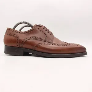 Magnanni Wingtip Men's 9.5 M Brown Leather Derby Oxford Dress Shoes 17155 Spain