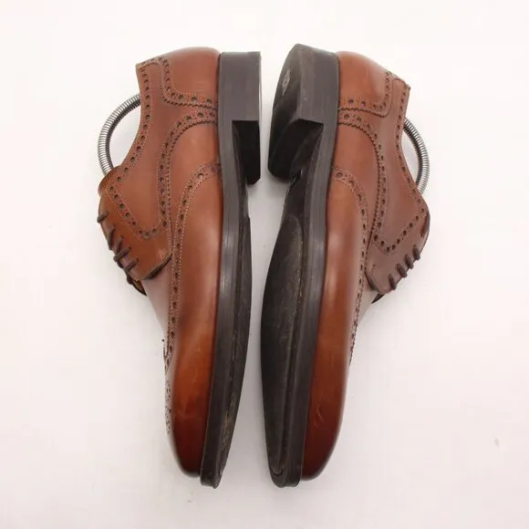 Magnanni Wingtip Men's 9.5 M Brown Leather Derby Oxford Dress Shoes 17155 Spain