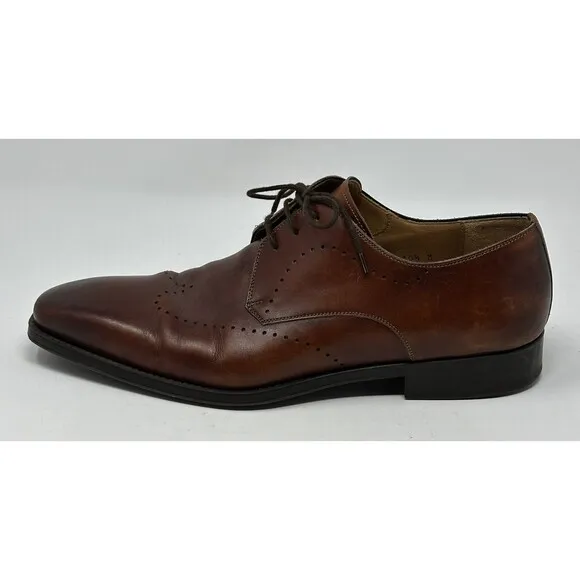 Magnanni Wingtip Oxfords Brown Men’s 10.5 Leather Dress Shoes Derby Brogue