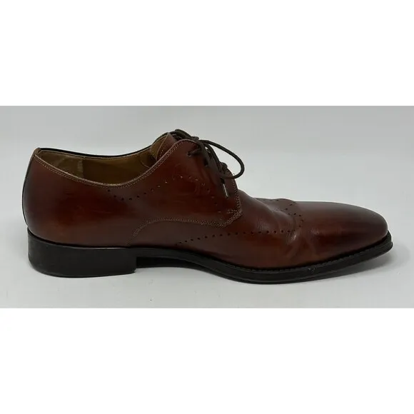 Magnanni Wingtip Oxfords Brown Men’s 10.5 Leather Dress Shoes Derby Brogue
