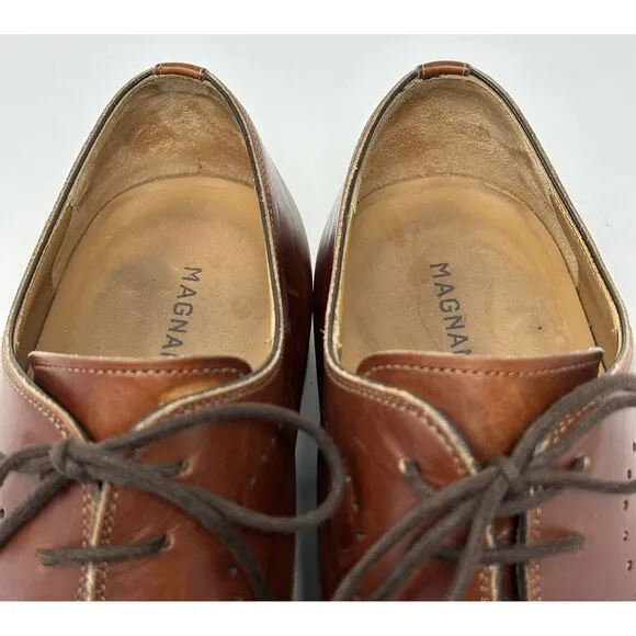 Magnanni Wingtip Oxfords Brown Men’s 10.5 Leather Dress Shoes Derby Brogue