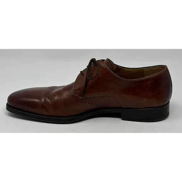 Magnanni Wingtip Oxfords Brown Men’s 10.5 Leather Dress Shoes Derby Brogue