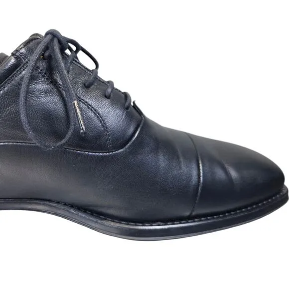 Magnannl Federico Mens Size 9D US Napa Black Leather Cap Toe Oxford Dress Shoes