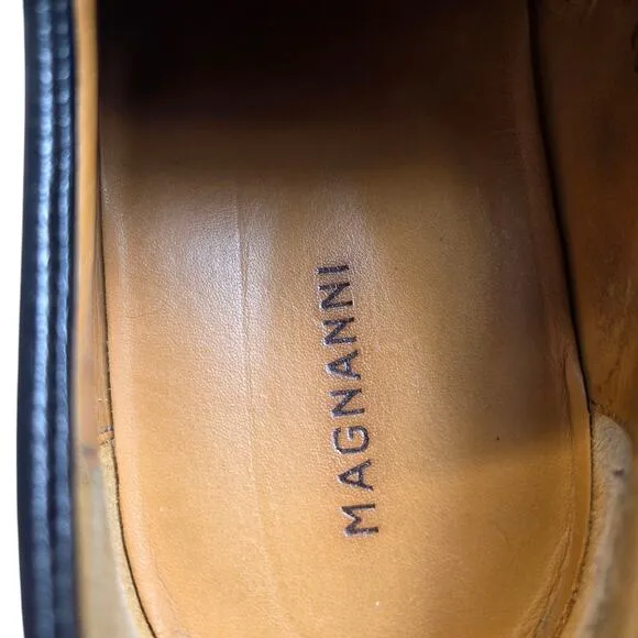 Magnannl Federico Mens Size 9D US Napa Black Leather Cap Toe Oxford Dress Shoes