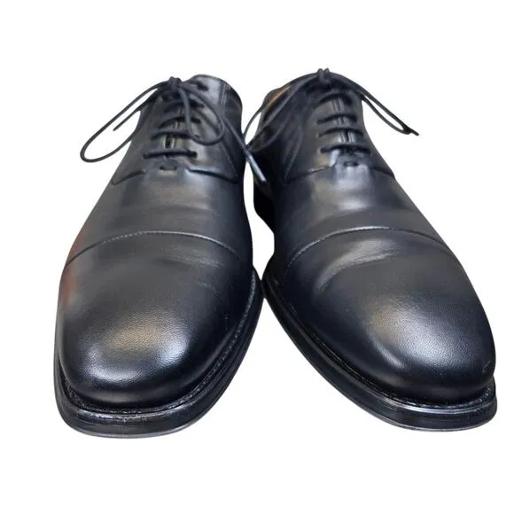 Magnannl Federico Mens Size 9D US Napa Black Leather Cap Toe Oxford Dress Shoes