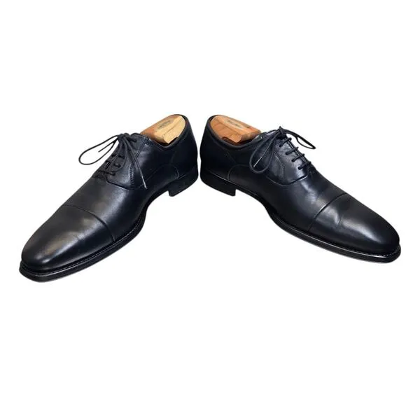 Magnannl Federico Mens Size 9D US Napa Black Leather Cap Toe Oxford Dress Shoes