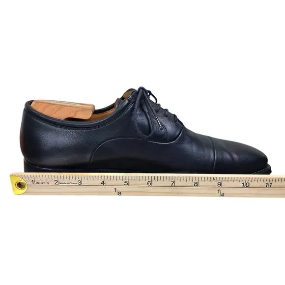 Magnannl Federico Mens Size 9D US Napa Black Leather Cap Toe Oxford Dress Shoes