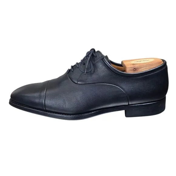 Magnannl Federico Mens Size 9D US Napa Black Leather Cap Toe Oxford Dress Shoes