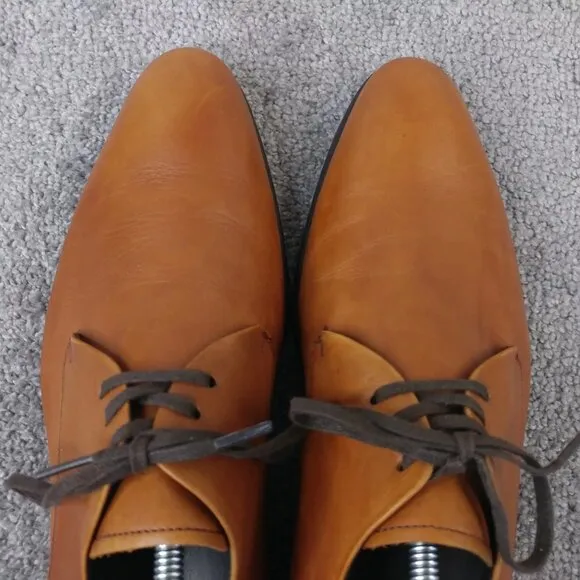 Maison Forte Mens Size 10.5 Dress Shoes Lace Up Brown Leather Oxford
