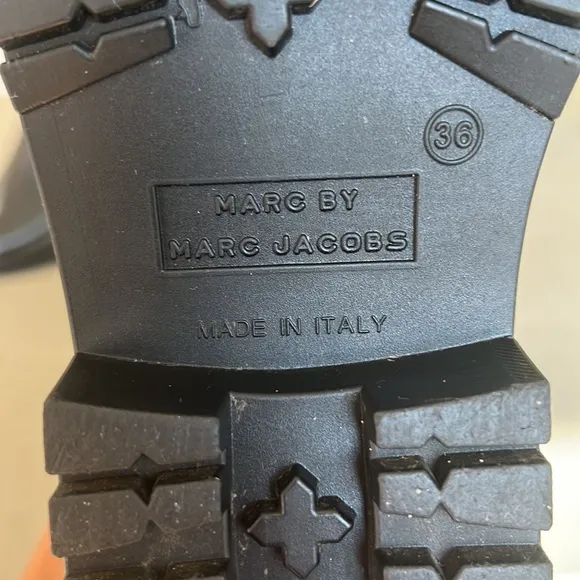 MARC BY MARC JACOBS Alphabet Rubber Rain Boots,‎ Black, Sz 36