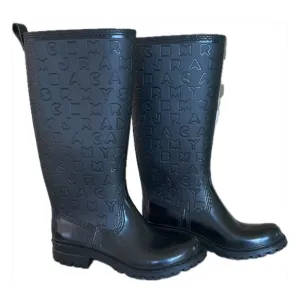 MARC BY MARC JACOBS Alphabet Rubber Rain Boots,‎ Black, Sz 36