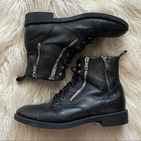 MARC BY MARC JACOBS black leather Montague boots