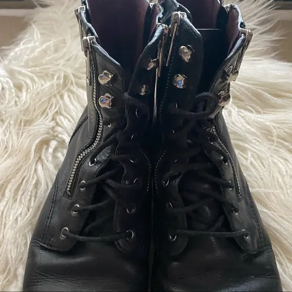 MARC BY MARC JACOBS black leather Montague boots