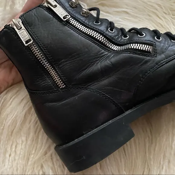 MARC BY MARC JACOBS black leather Montague boots