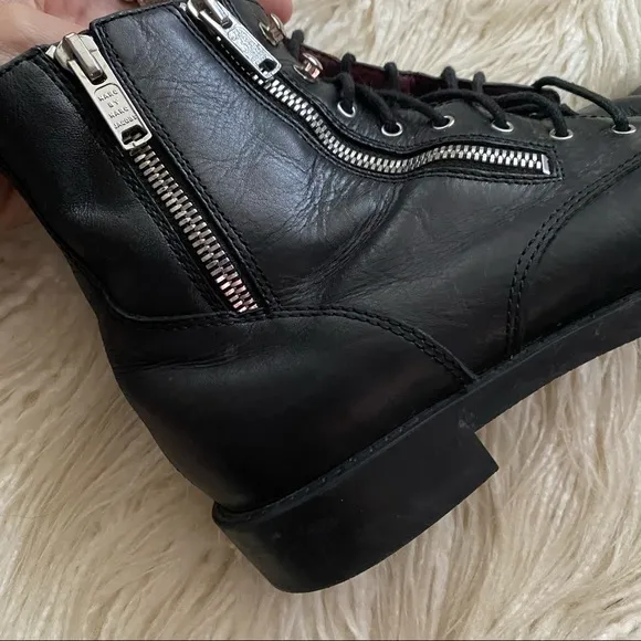 MARC BY MARC JACOBS black leather Montague boots