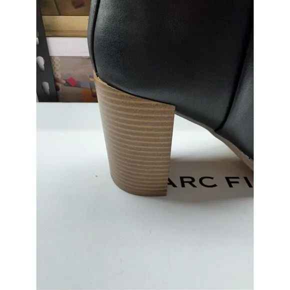 Marc Fisher Gaby Size 8.5 Black Womens Faux Leather Tall Knee-High Boots Shoes