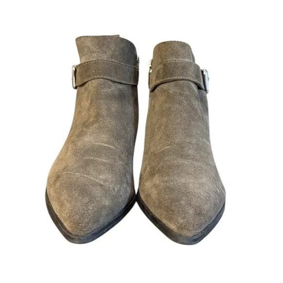 Marc Fisher Ireene Grey Suede Pointed Toe Ankle Boots - Women's 7.5 Medium
