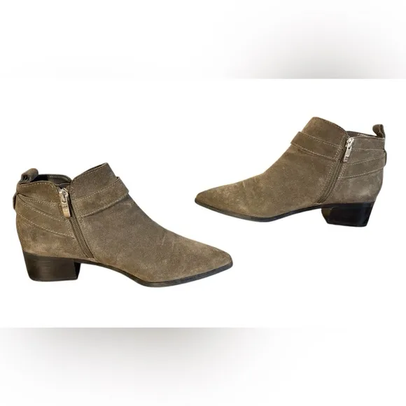 Marc Fisher Ireene Grey Suede Pointed Toe Ankle Boots - Women's 7.5 Medium