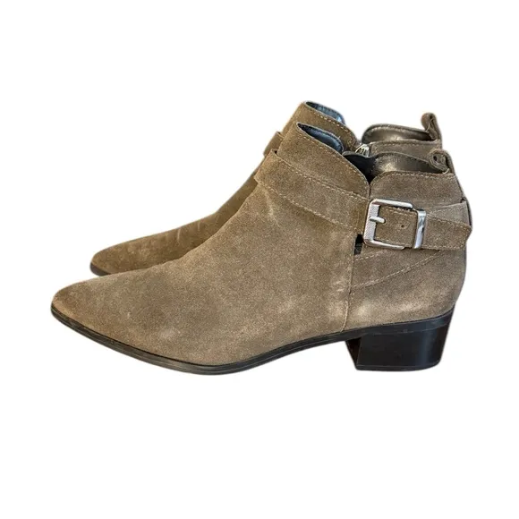 Marc Fisher Ireene Grey Suede Pointed Toe Ankle Boots - Women's 7.5 Medium
