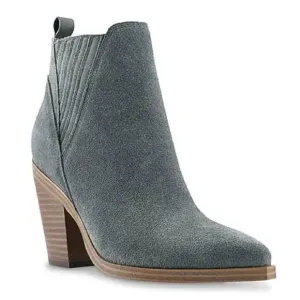 MARC FISHER Gadri Gray Suede Western Bootie Boots two blue &amp; brown