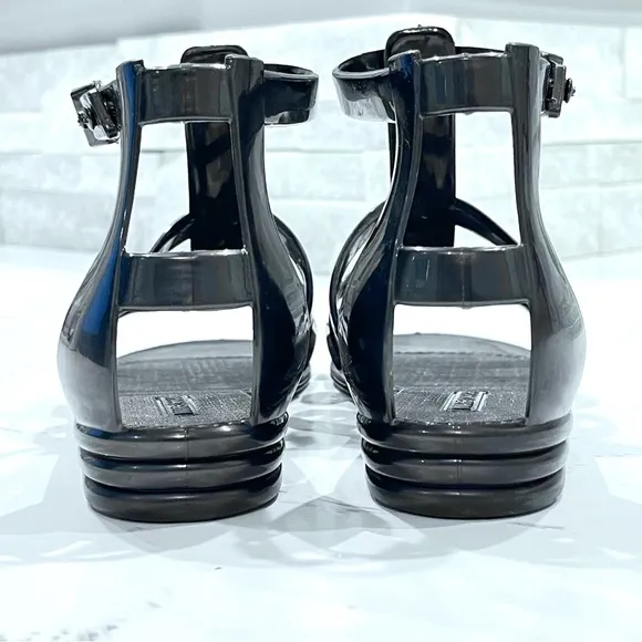 MARC JACOBS | Rubber Gladiator Jelly Sandals in Black | Size 7 | IT 37