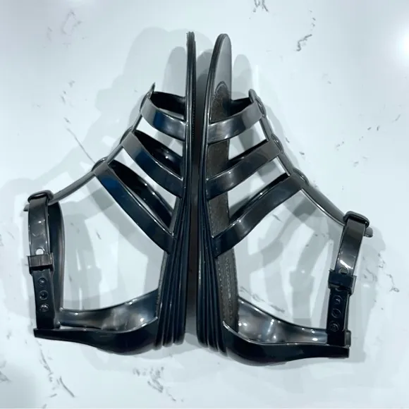 MARC JACOBS | Rubber Gladiator Jelly Sandals in Black | Size 7 | IT 37