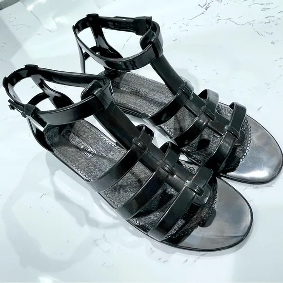 MARC JACOBS | Rubber Gladiator Jelly Sandals in Black | Size 7 | IT 37