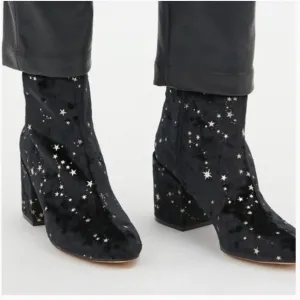 Margot Constellations Stars Moon Boho Velvet Peasant Hipster Hippie Art Boots