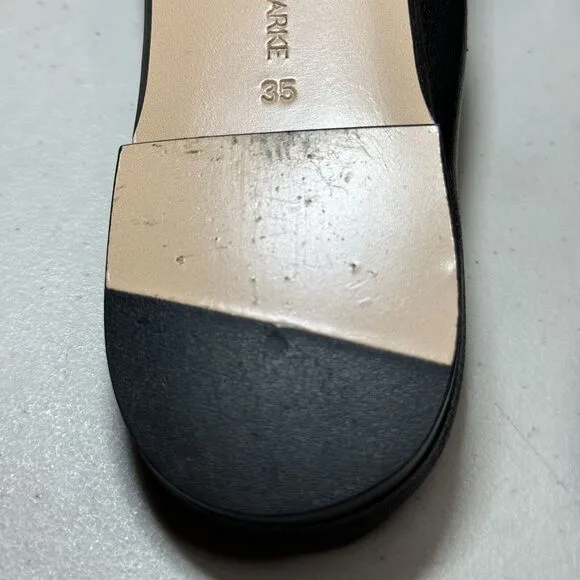 Marion Parke Black Cora Padded Leather Slide Sandal Shoes Women's 4.5-5/35 NWOB
