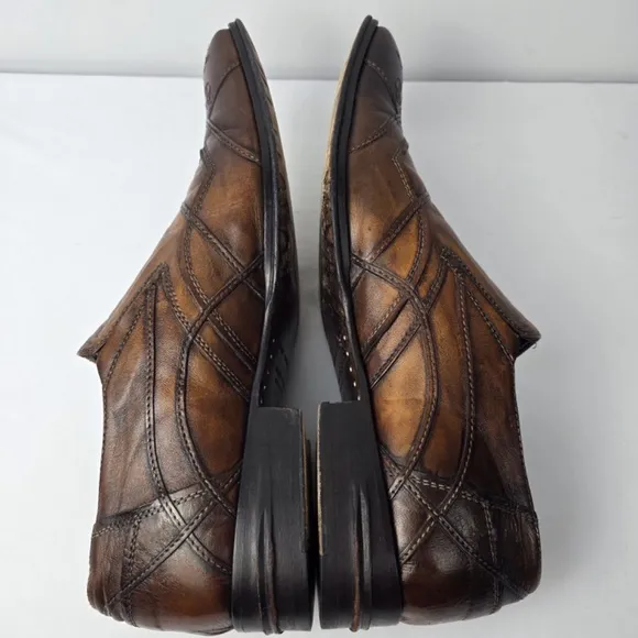 MARK NASON-Rock Lives LEATHER, Dragon Embossed Square Toe Mens 11 Loafer Shoes