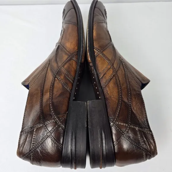 MARK NASON-Rock Lives LEATHER, Dragon Embossed Square Toe Mens 11 Loafer Shoes
