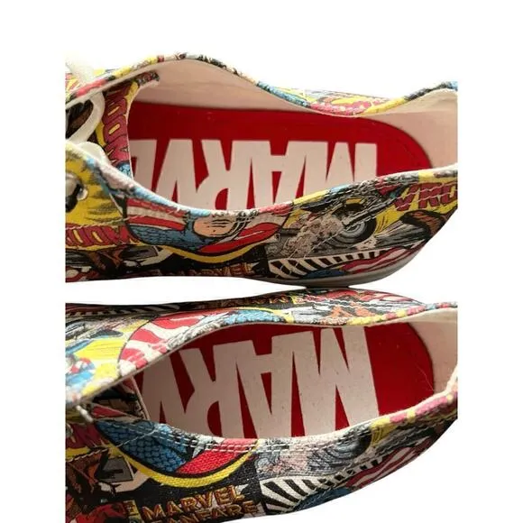 Marvel Men’s Canvas Comic Print Sneakers Tennis Shoes All Over Print Size 11.5