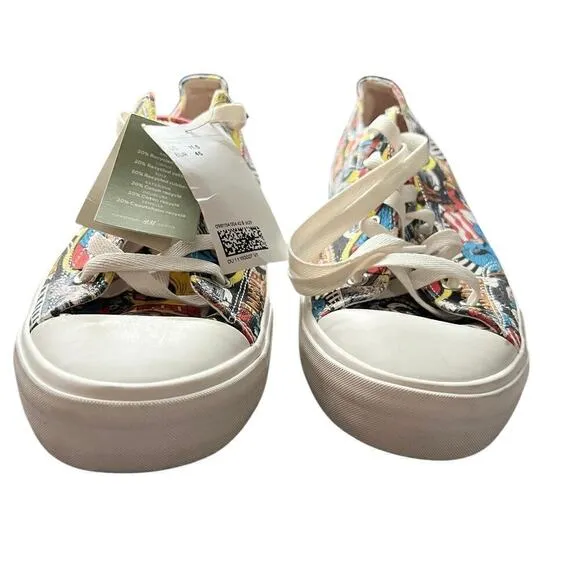 Marvel Men’s Canvas Comic Print Sneakers Tennis Shoes All Over Print Size 11.5