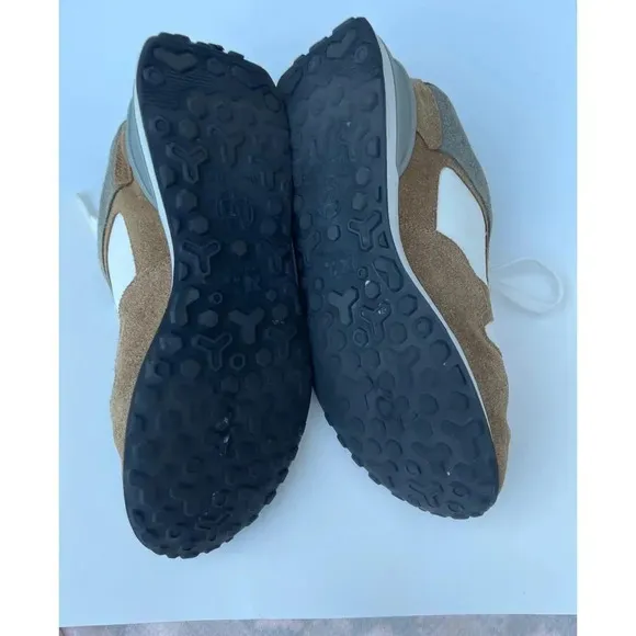 Massimo Dutti Mens Lace Up Leather Suede Sneaker Shoes Brown White Sz EU 42