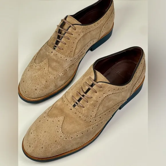 Massimo Dutti Split Suede Wing Tip Oxford Laces up Shoes Men’s Size US11 | EU 44