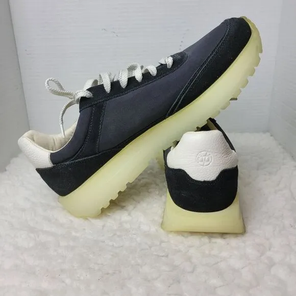 Massimo Dutti Men'Sneaker Size 11 Black Suede Leather Lace Up Shoes