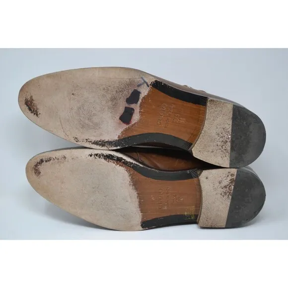 Massimo Matteo 7921 Cuoio Brown Single Monk Dress Shoes Mens 10.5 M Oxford ITALY