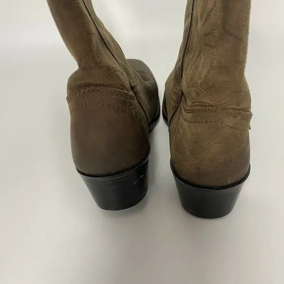 MASTERSON BOOT CO. BROWN LEATHER COWBOY BOOTS 4.5