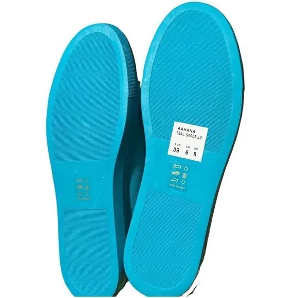 Matt And Nat Shoes Women’s 8 Blue Vegan Sneakers Aahana Teal Colorful Lace Up